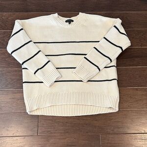 Banana Republic Cream and Black Striped Sweater